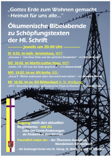 Termine der ökum. Bibelabende 2022 als Plakat