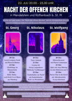 Plakat und Programm für die Nacht der offenen Kirchen