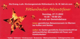 Einladungsplakat fürs Adventsfeuer am 27.11.22