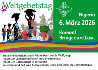 Einladung zur Länderinfo und zum Gottesdienst zum WGT