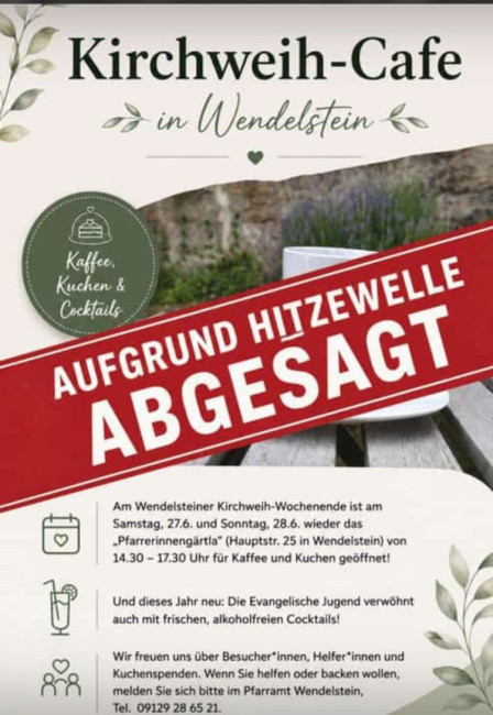 Absage des Kärwa-Cafes 2026 wegen der Hitze