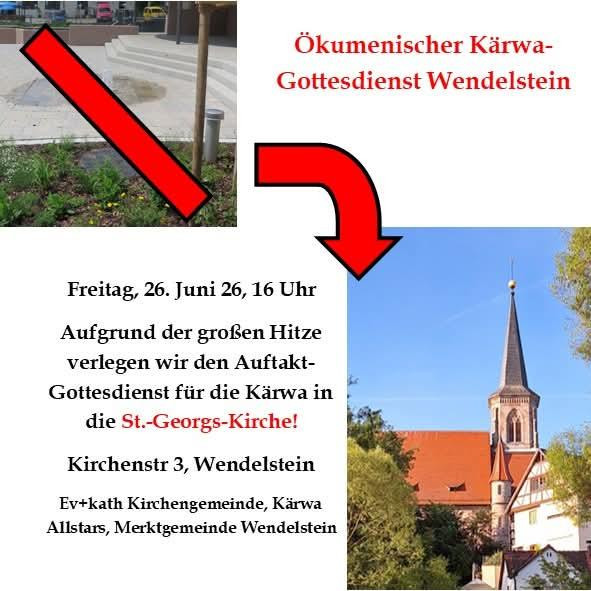 Bekanntgabe des Ortswechsels für die Kärwa-Andacht 26