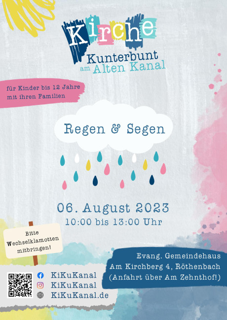 Plakat Kirche Kunterbunt Regen und Segen 