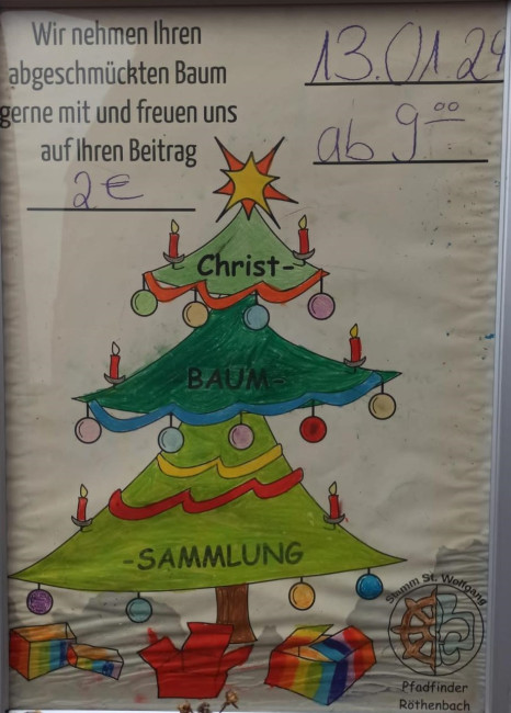 Plakat zur Christbaumsammlung 2024