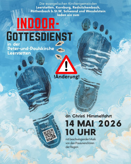 geändertes Plakat zum Himmelfahrts-Gottesdienst 26, jetzt in der Peter-und Paulskirche
