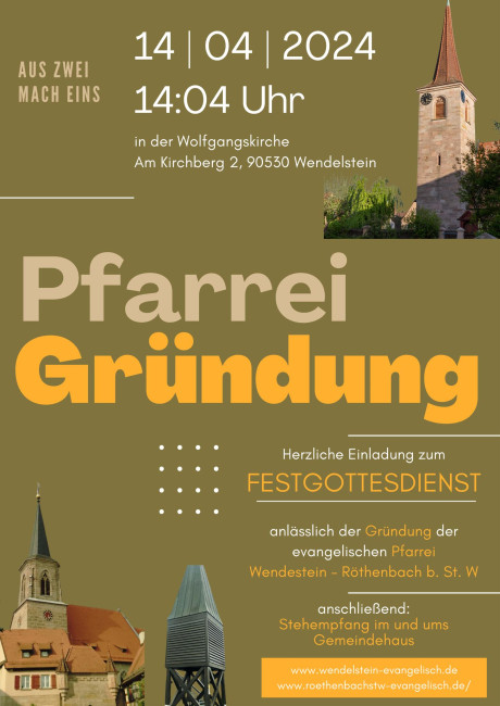 Einladungs-Plakat zum Gottesdienst anlässlich der Pfarreigründung