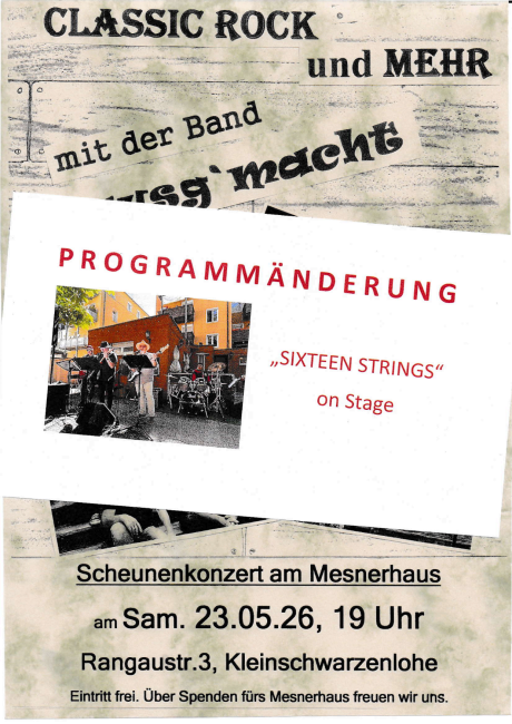 Plakat zum Scheunenkonzert am Mesnerhaus