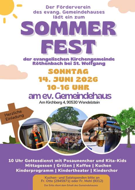 Ankündigung Sommerfest Röthenbach am 14.6.26
