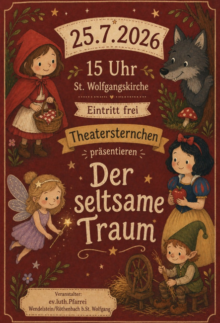 Plakat  Ankündigung Theateraufführung "Der seltsame Traum"