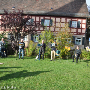 der Posaunenchor beim Erntedank-Gottesdienst